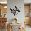Fliegende Kraniche Vogelschwarm Metall Wanddeko – Bild 1