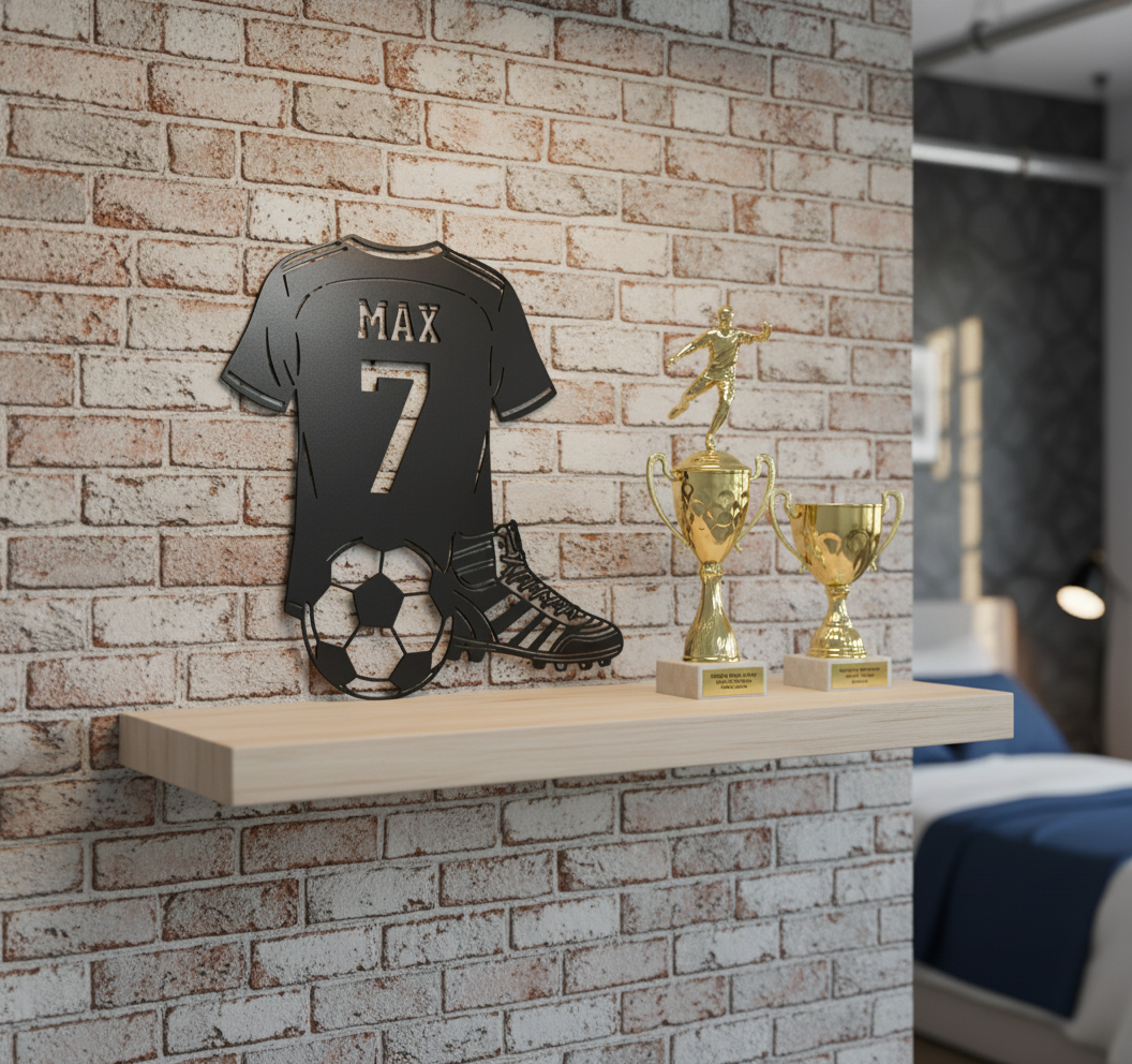 Fußballtrikot Metallschild mit Namen