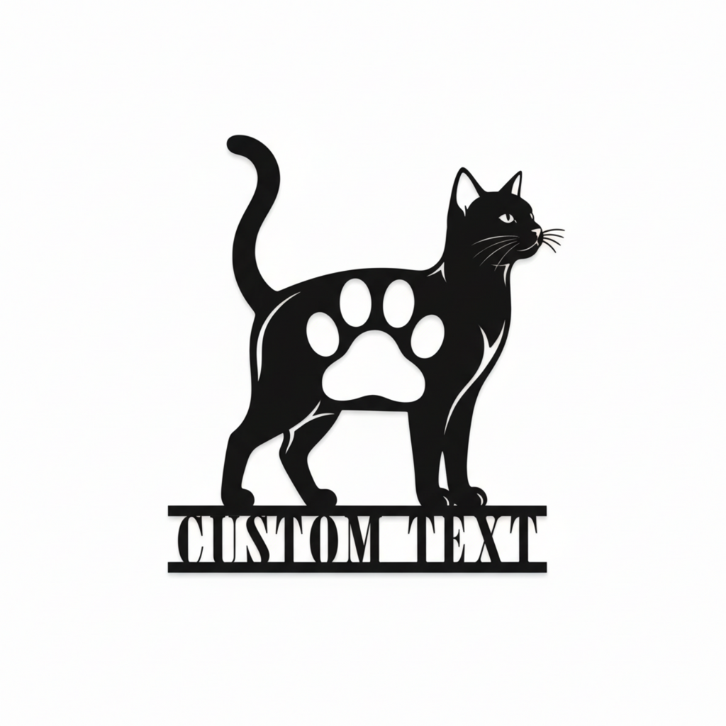 Personalisiertes Katzen Pfotenabdruck Metallschild – Bild 10