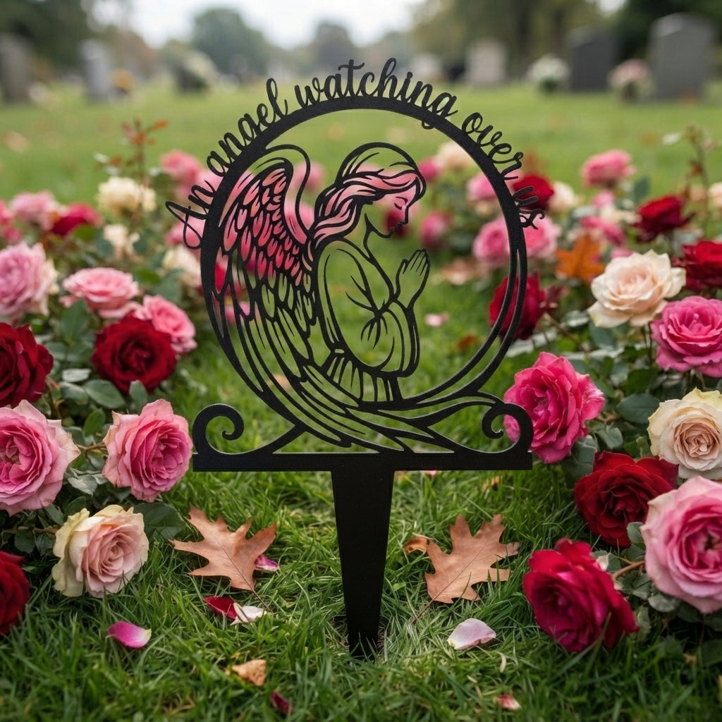 An Angel Watching Over Us betender Engel Gedenkstecker – Bild 1