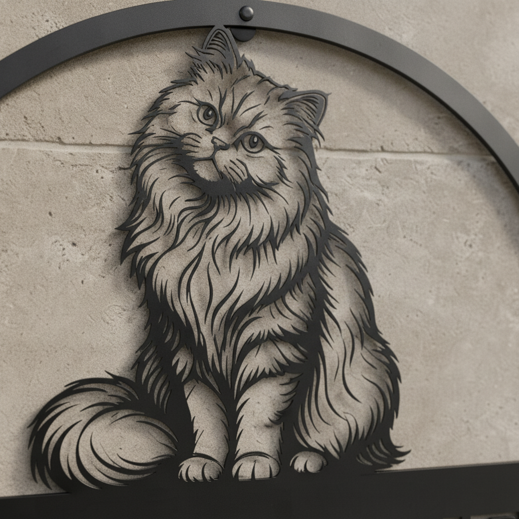 Perserkatze Willkommensschild rund – Bild 8