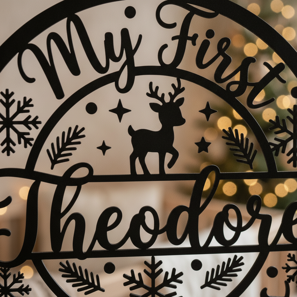 Personalisiertes Mein erstes Weihnachten Baby-Rentier Metallschild – Bild 4