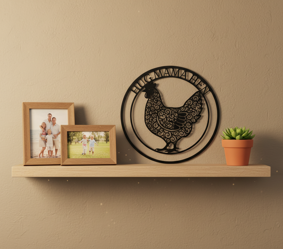 Personalisiertes Hühnerstall Schild mit Huhn und Namen aus schwarzem Stahl – Bild 10