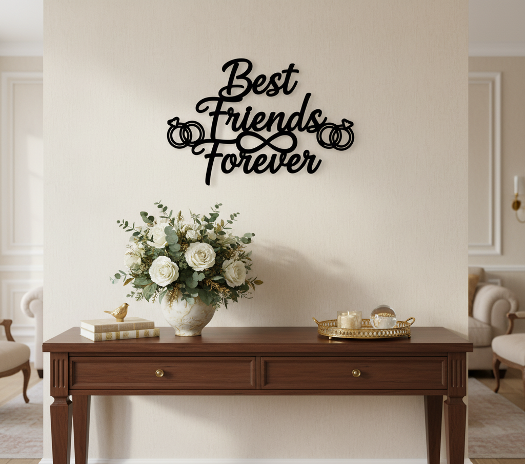 Best Friends Forever Metallschild mit Unendlichkeitsringen – Bild 4