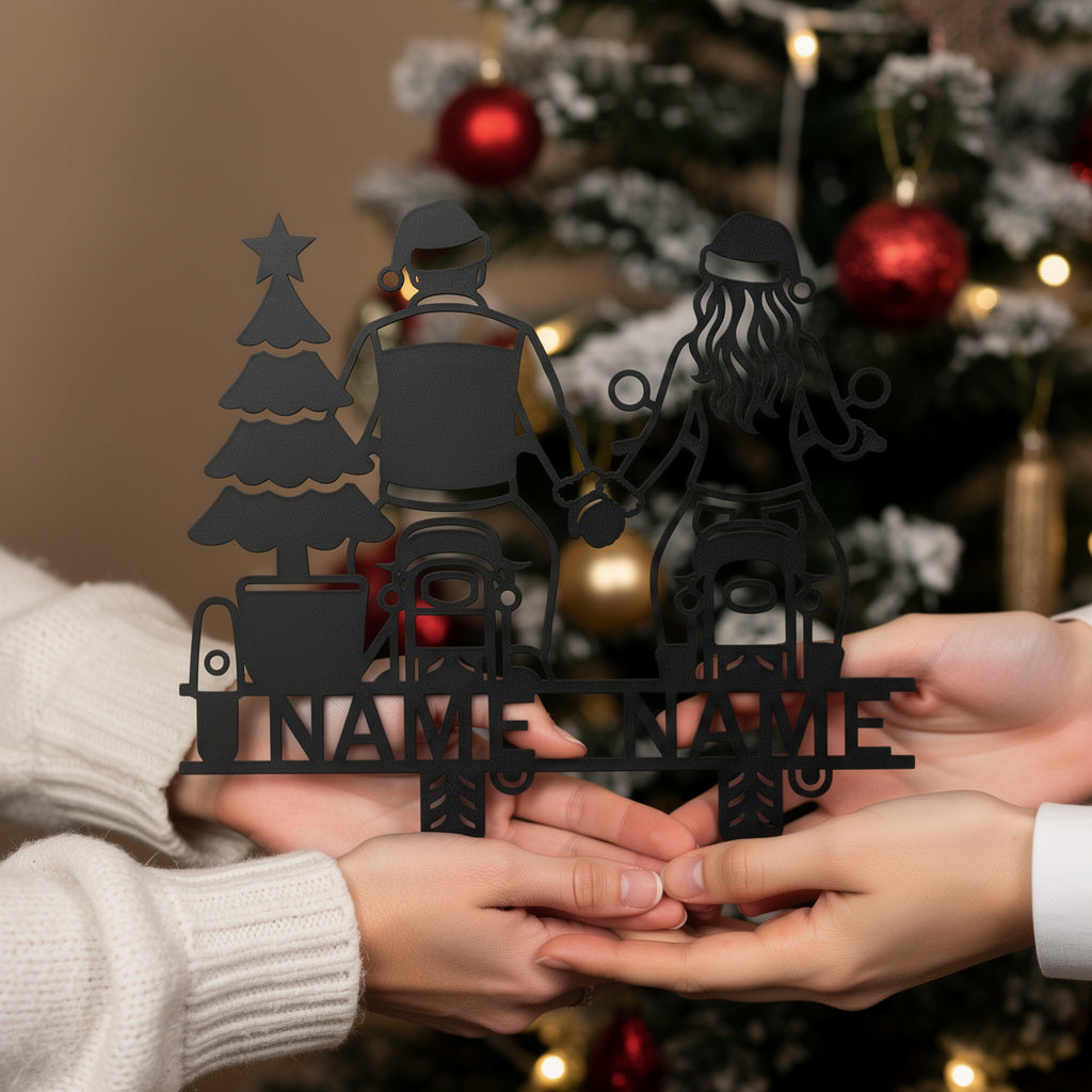 Personalisiertes Weihnachts-Biker-Paar Metallschild – Bild 6