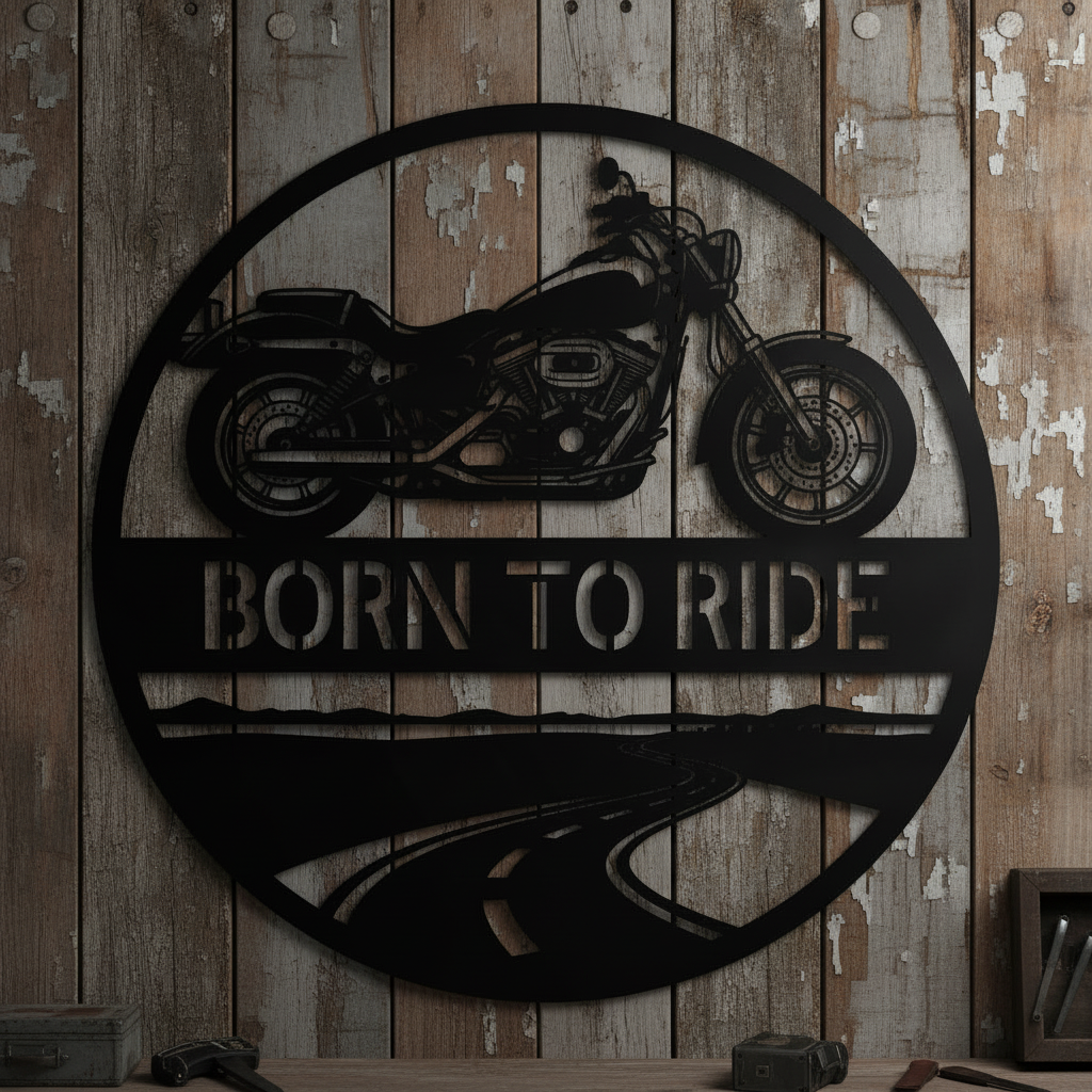 Born to Ride Motorrad Metallschild rund – Bild 2