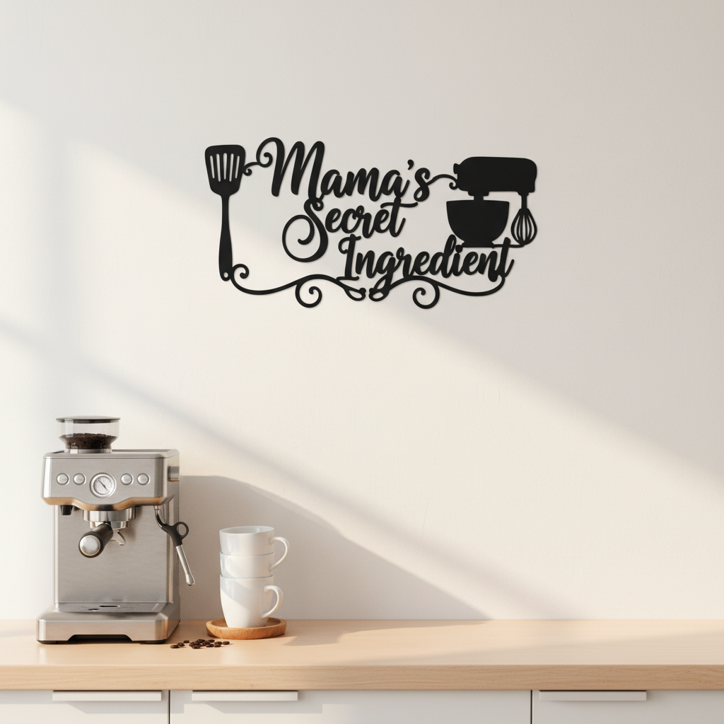 Mama's secret ingredient Küchenmaschine Metallschild – Bild 5