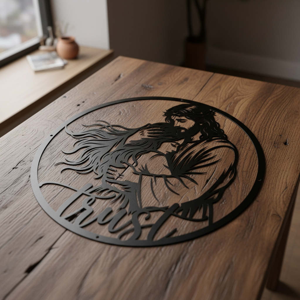 Personalisiertes rundes Jesus Metallschild – Bild 8