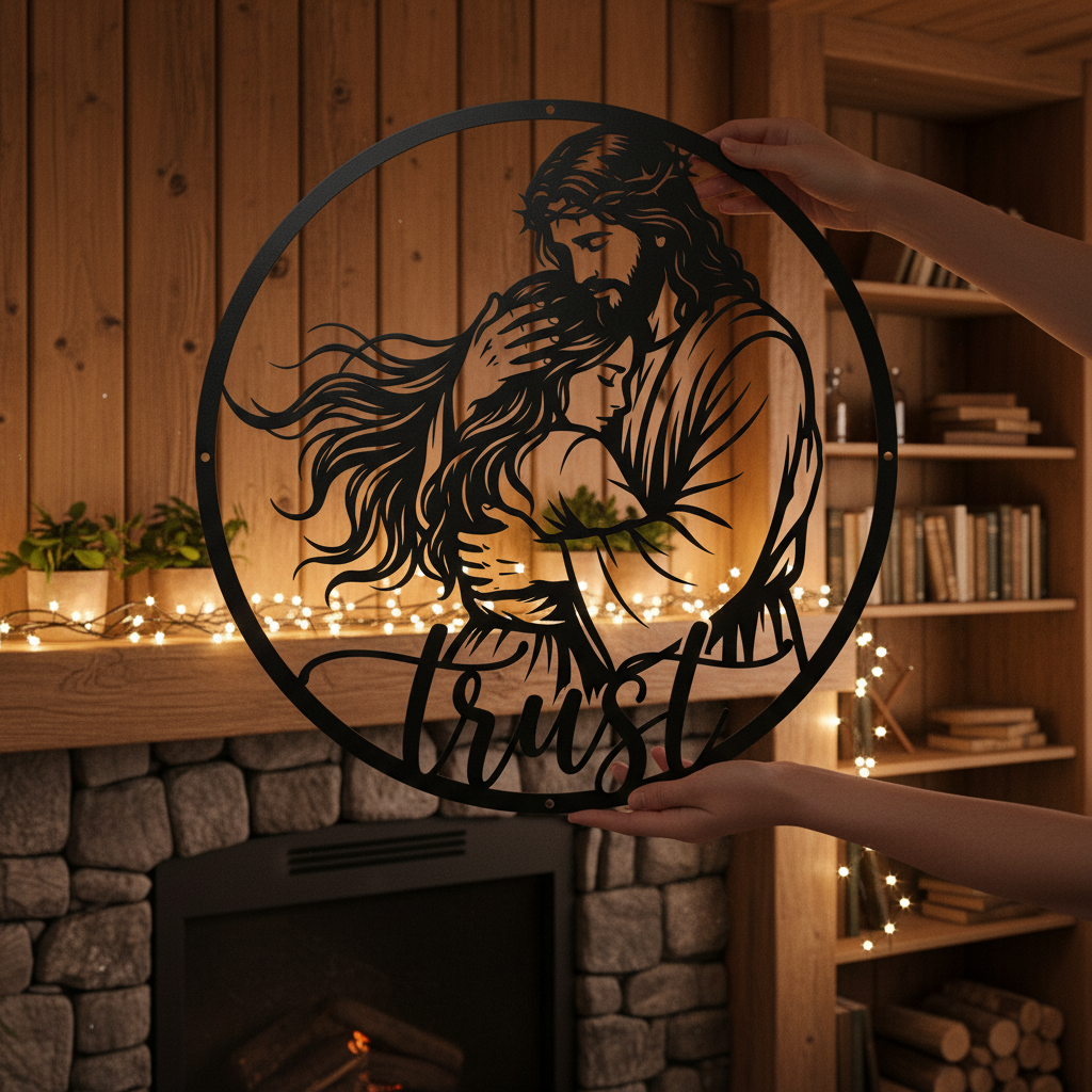 Personalisiertes rundes Jesus Metallschild – Bild 7