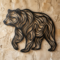 Personalisiertes Grizzlybär Metallschild als Silhouette mit Namen aus schwarzem Stahl