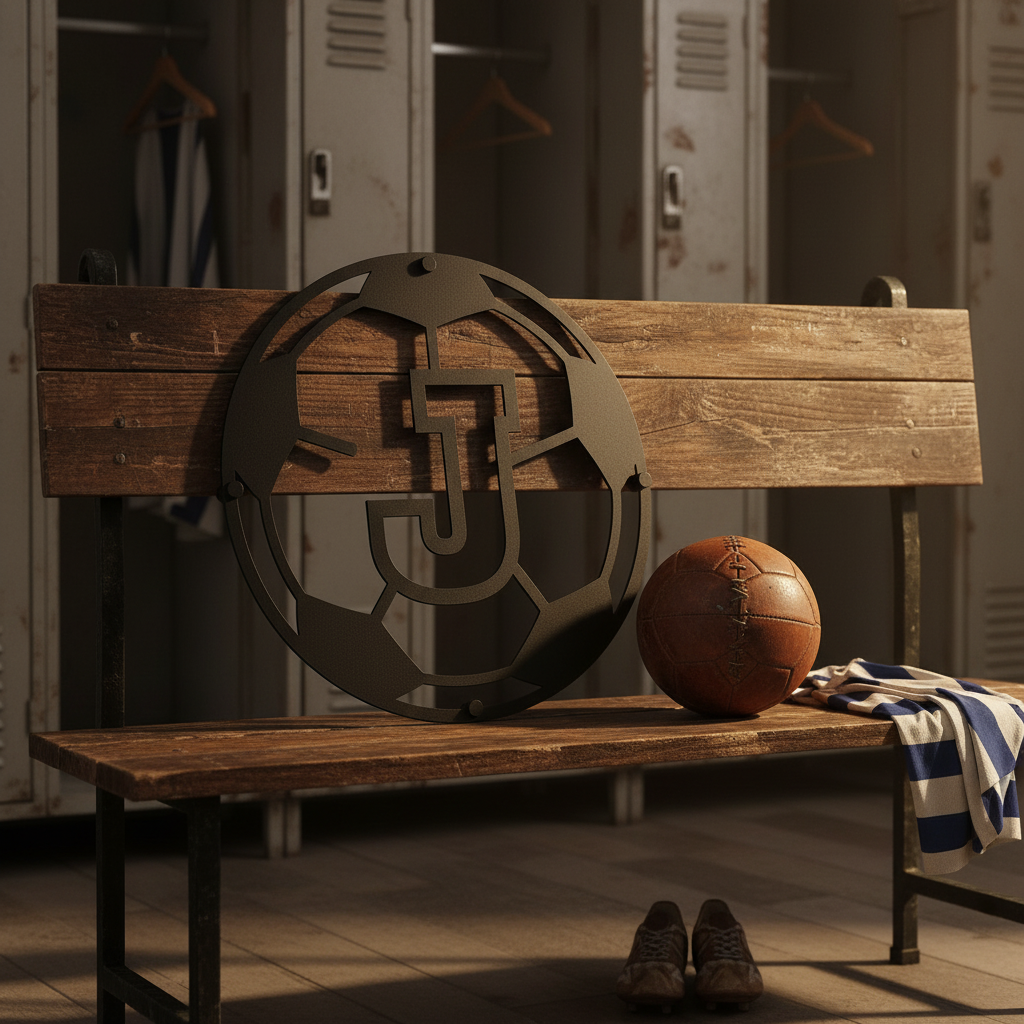 Personalisiertes Fußball Monogramm Metallschild – Bild 7