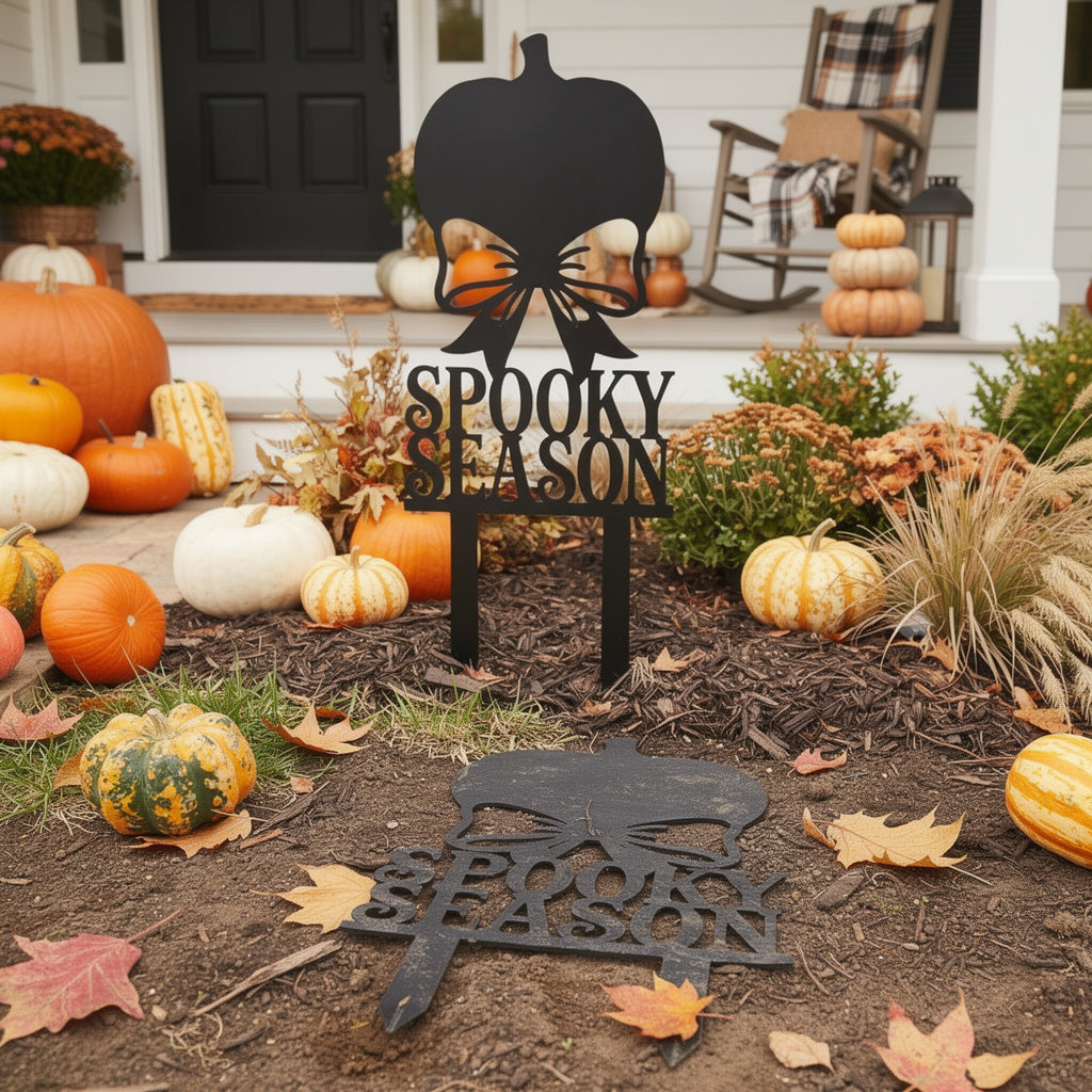 Halloween Kürbis Gartenstecker Metall