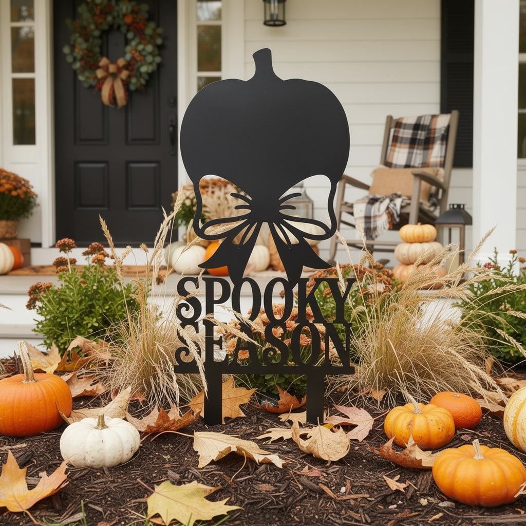 Halloween Kürbis Gartenstecker Metall