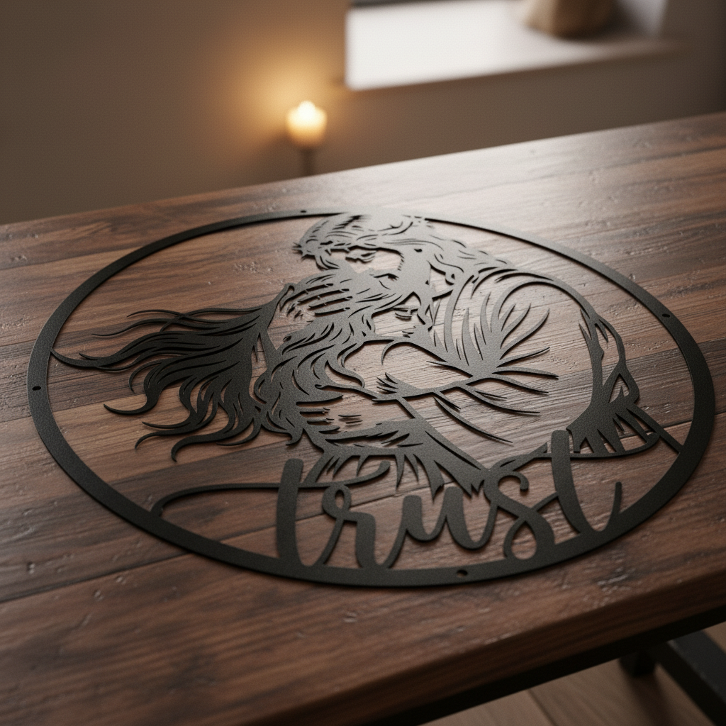 Personalisiertes rundes Jesus Metallschild – Bild 4