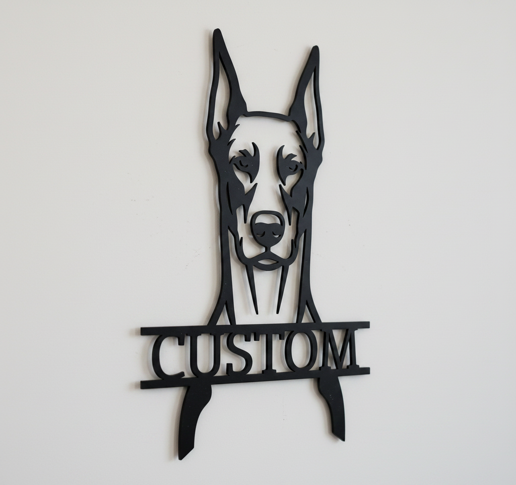 Personalisiertes Dobermann Kopf Metallschild – Bild 9