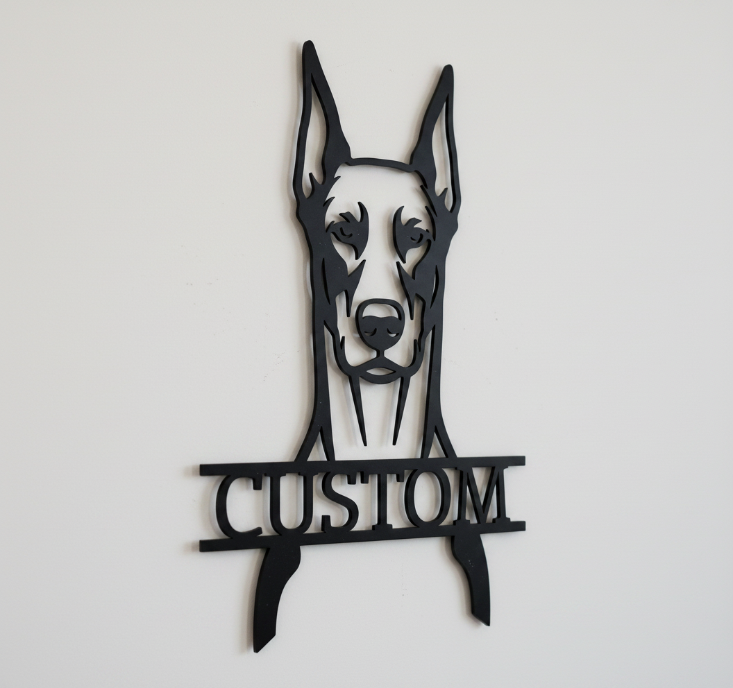 Personalisiertes Dobermann Kopf Metallschild – Bild 9