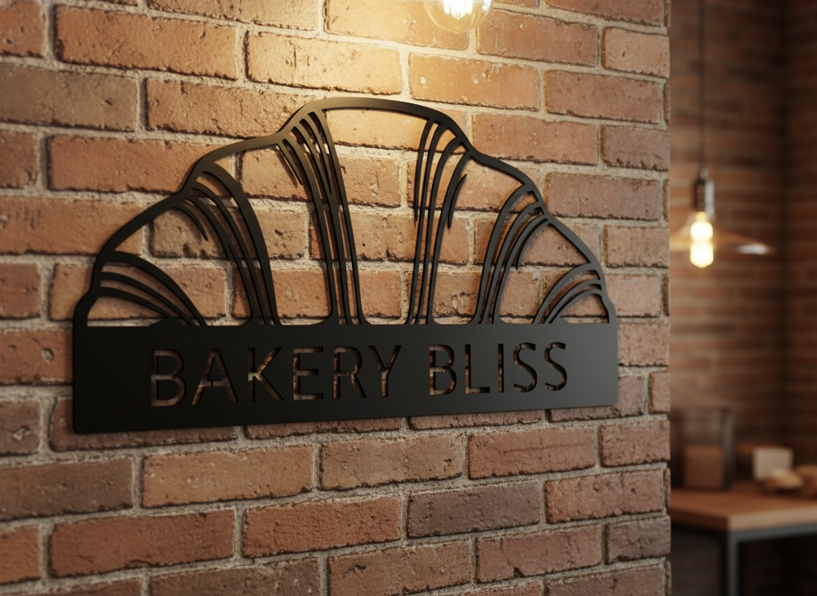 Personalisiertes Croissant Bäckerei Café Metallschild – Bild 1