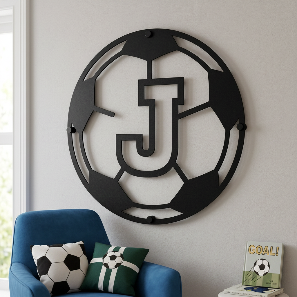 Personalisiertes Fußball Monogramm Metallschild – Bild 10