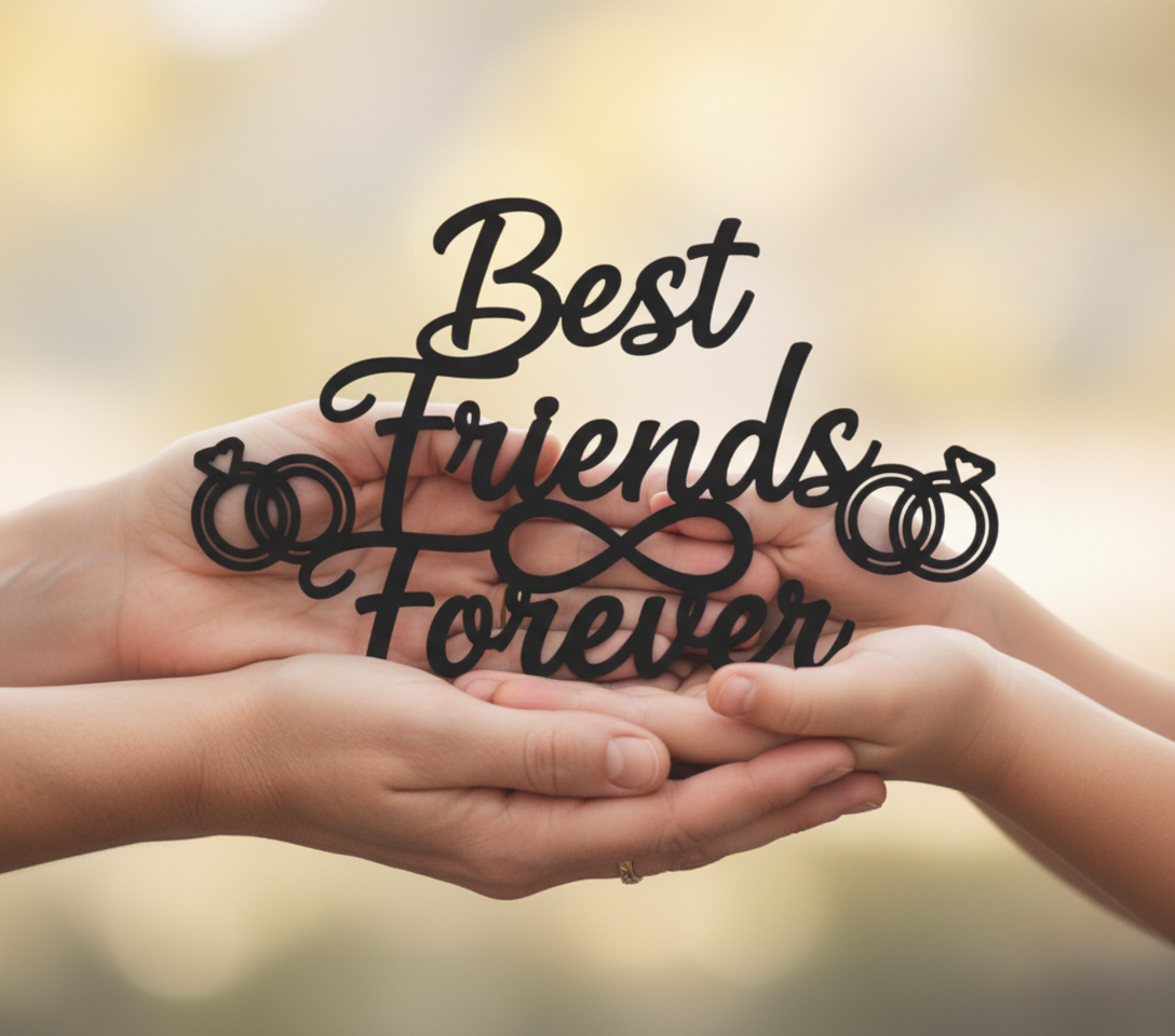 Best Friends Forever Metallschild mit Unendlichkeitsringen – Bild 10