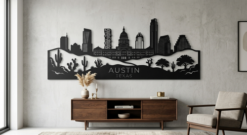Austin Texas Skyline Metall Wanddeko – Bild 1
