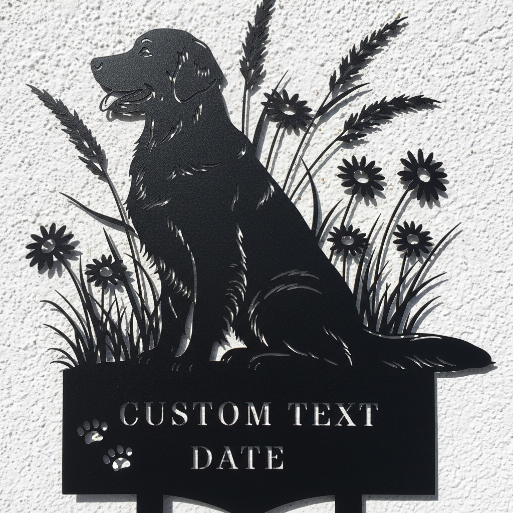 Personalisierter Golden Retriever Gedenkstecker – Bild 5