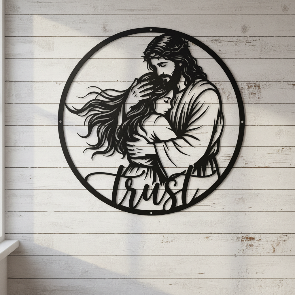 Personalisiertes rundes Jesus Metallschild – Bild 10