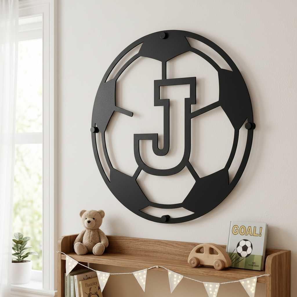 Personalisiertes Fußball Monogramm Metallschild – Bild 4