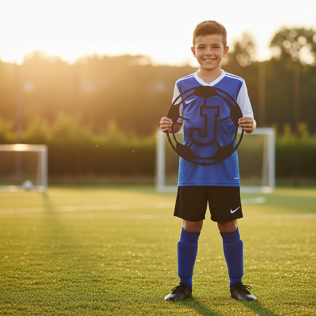 Personalisiertes Fußball Monogramm Metallschild – Bild 8