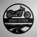 Born to Ride Motorrad Metallschild rund – Bild 1