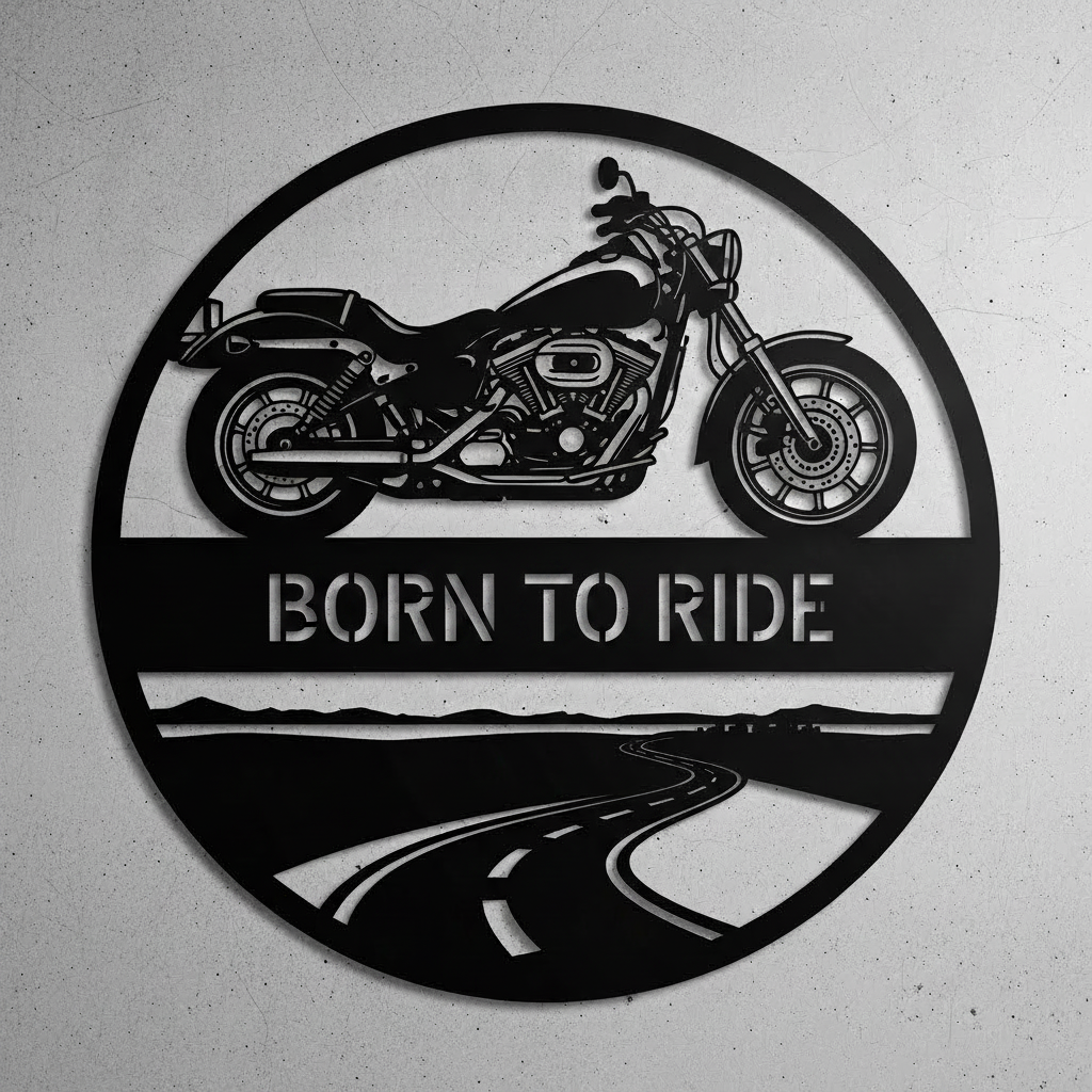 Born to Ride Motorrad Metallschild rund – Bild 1