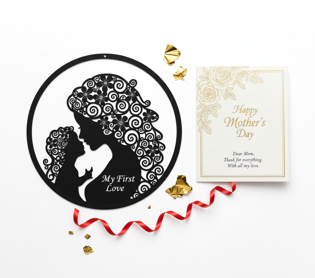 Mutter und Kind My First Love Metallschild rund – Bild 3