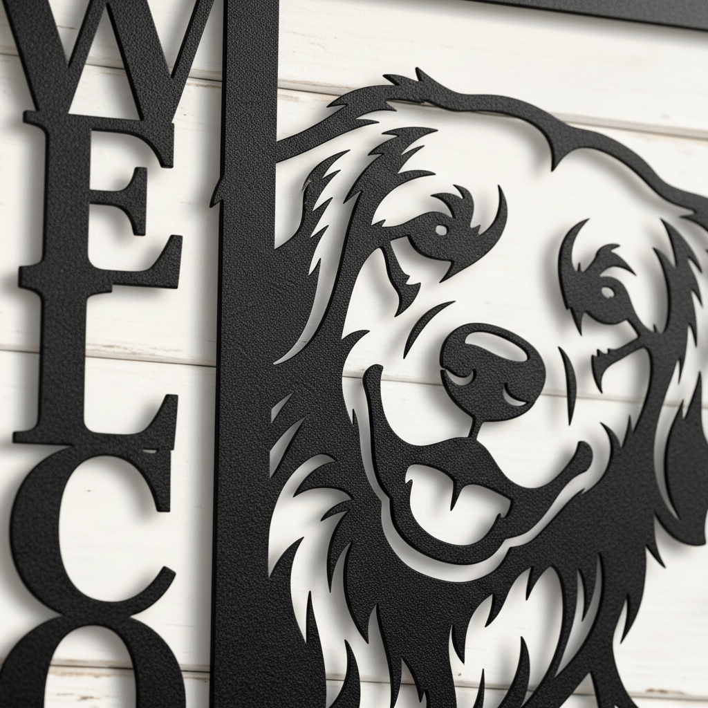 Golden Retriever Willkommen Metallschild
