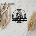 Personalized Cocker Spaniel metal sign with dog name in black steel