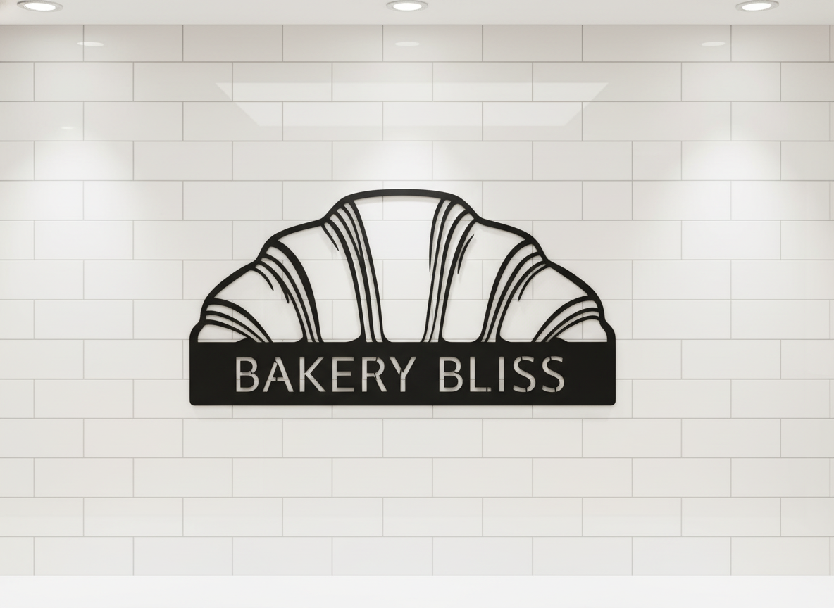 Personalisiertes Croissant Bäckerei Café Metallschild – Bild 5