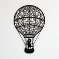 Personalized hot air balloon couple metal sign with names and year