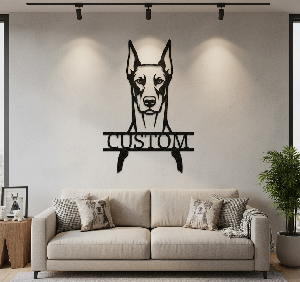 Personalisiertes Dobermann Kopf Metallschild – Bild 10