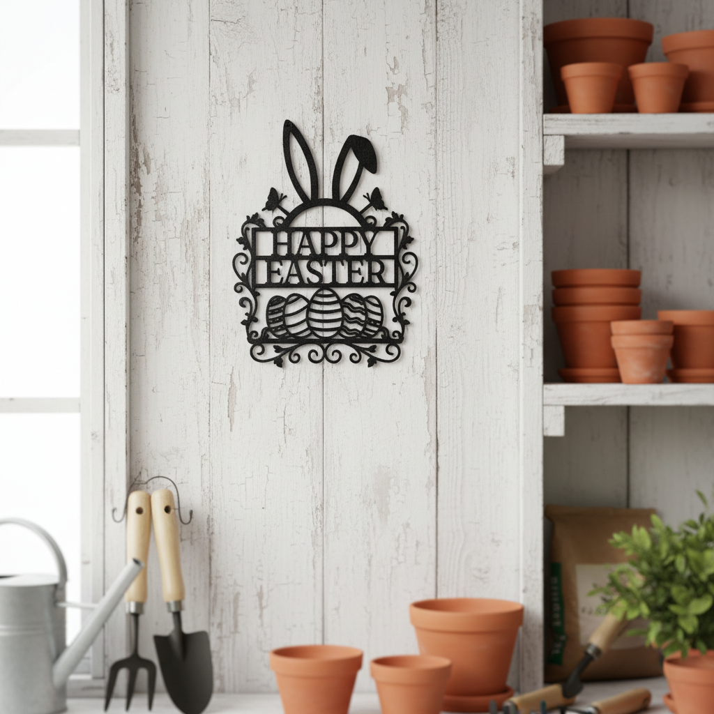 Happy Easter Hasenohren und Ostereier Metallschild – Bild 9