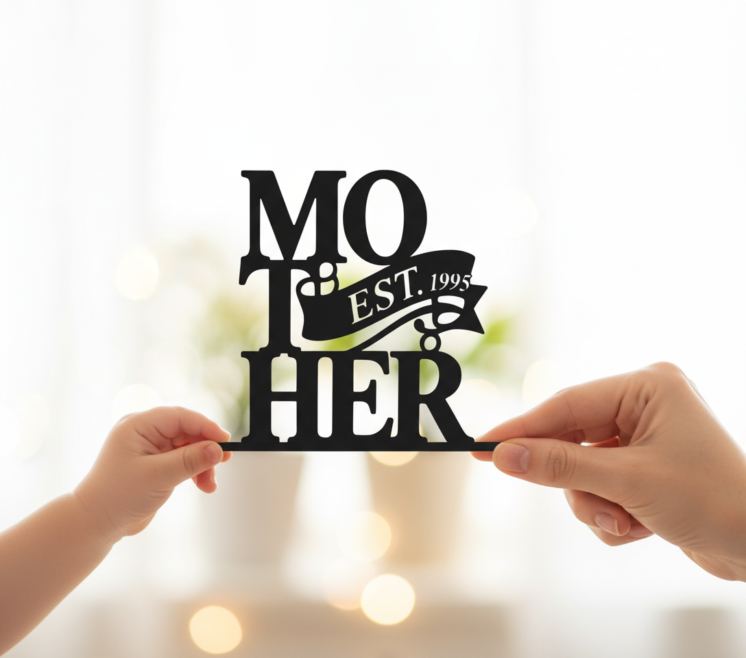 Personalisiertes Mutter Est. Metallschild mit Banner und Jahr – Bild 6