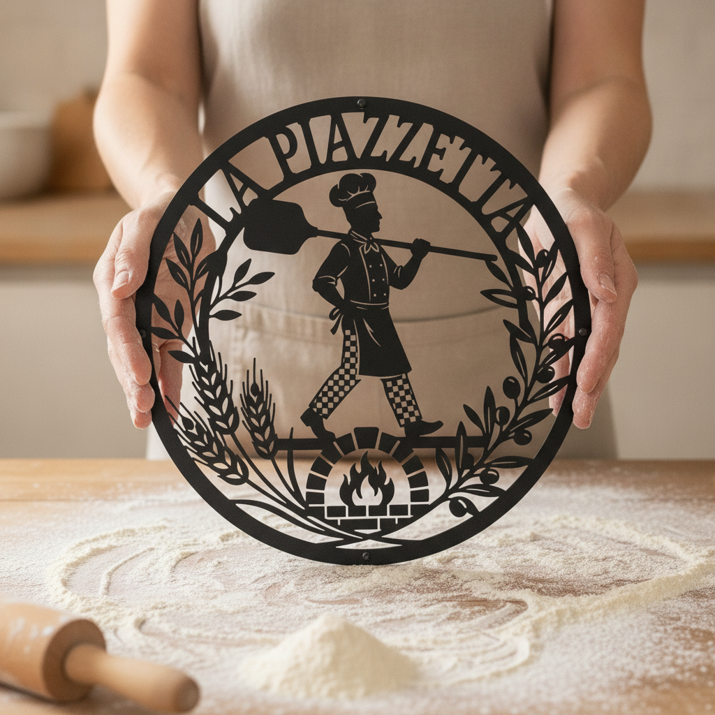 Pizzeria Metallschild mit Namen