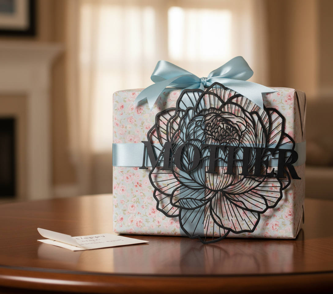 Personalisiertes Mama Metallschild mit Blumen und Namen aus schwarzem Stahl – Bild 4