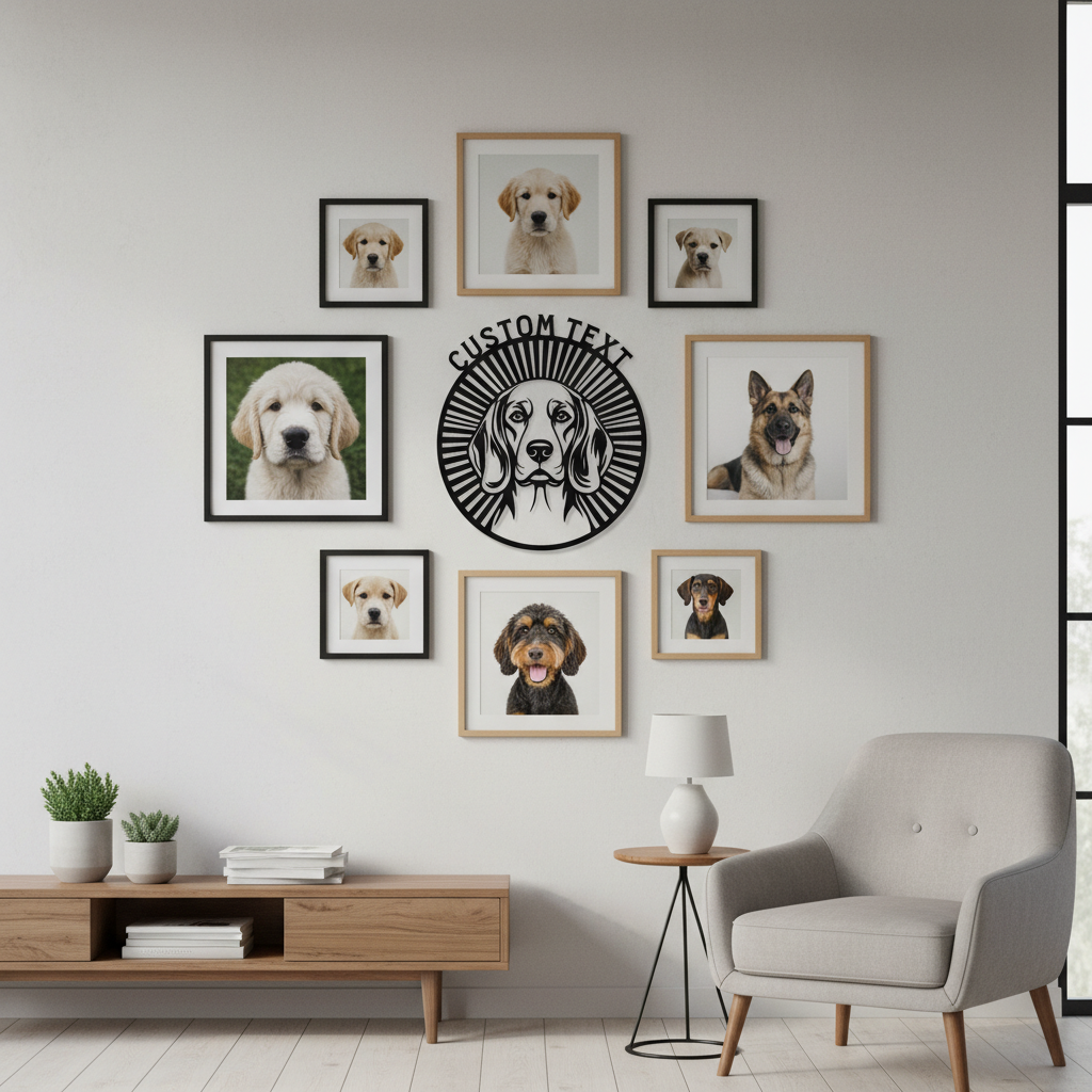 Personalisiertes Beagle Porträt Metallschild rund – Bild 2