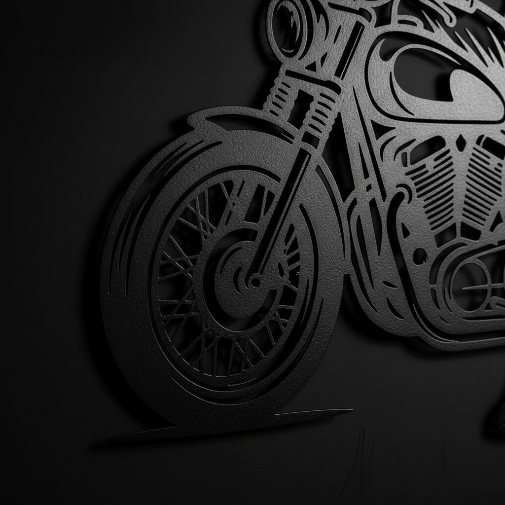 Bikerin auf Motorrad Metallschild