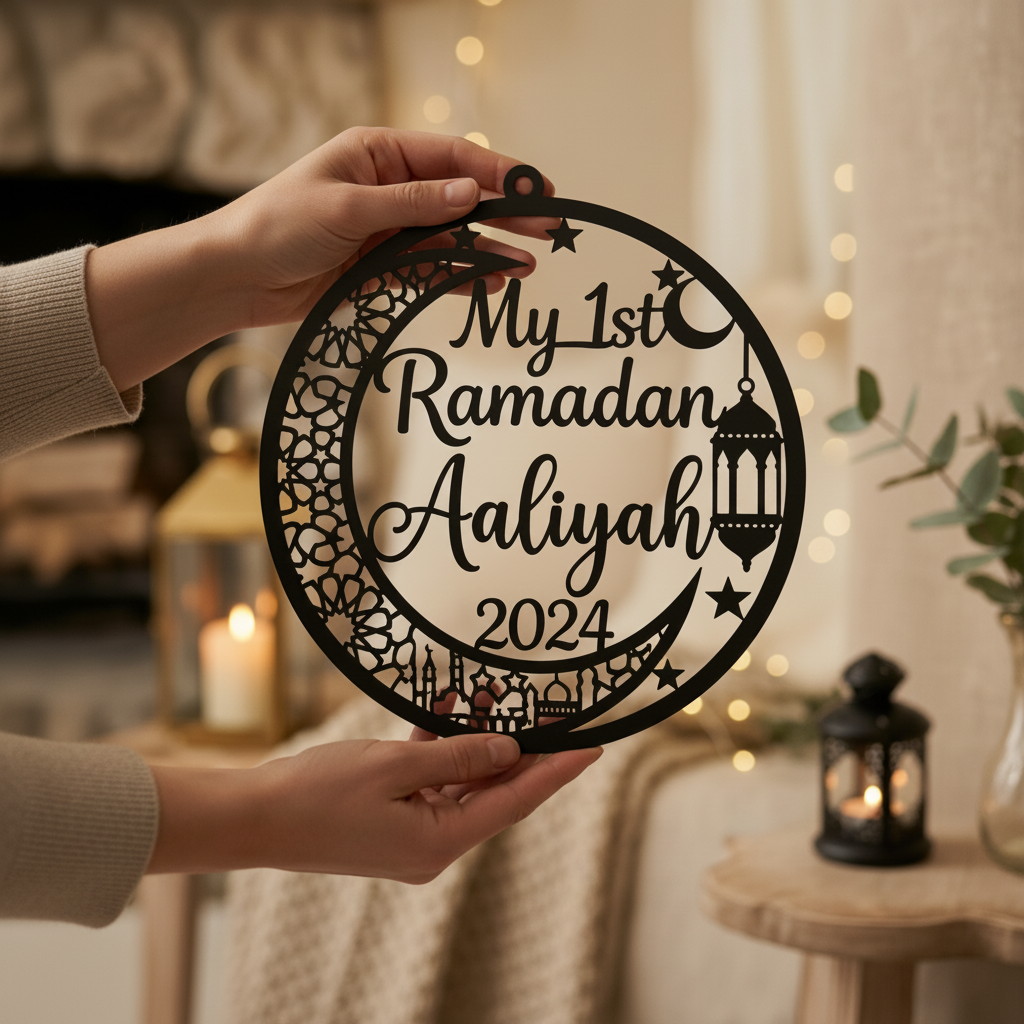 Personalisiertes Mein erster Ramadan Schild mit Mondsichel – Bild 2