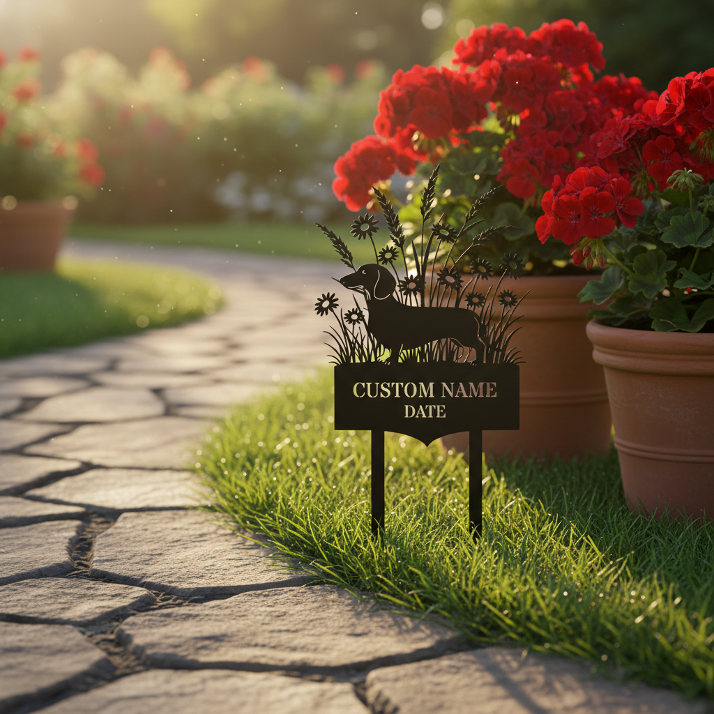 Personalisierter Dackel Gedenkstecker – Bild 7
