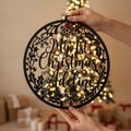 Personalisiertes Mein erstes Weihnachten Baby Metallschild rund – Bild 1