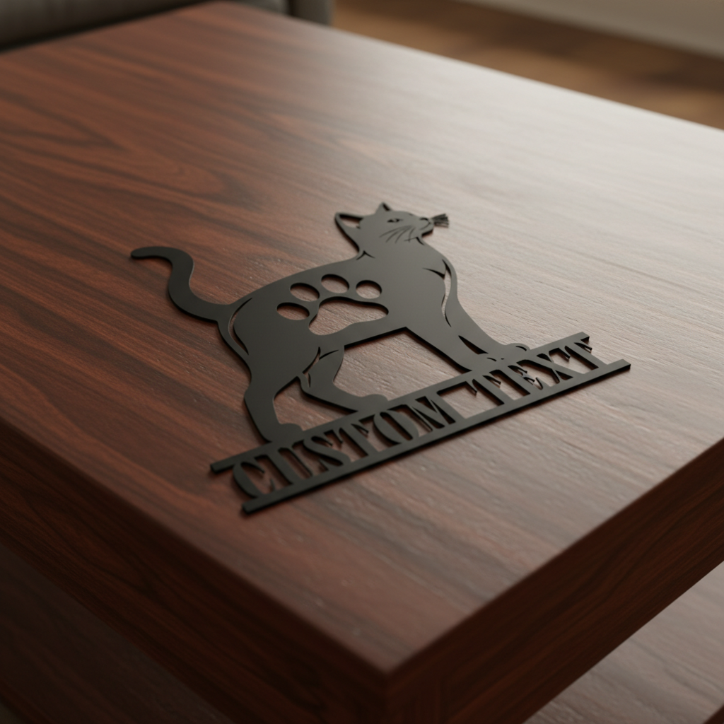 Personalisiertes Katzen Pfotenabdruck Metallschild – Bild 8