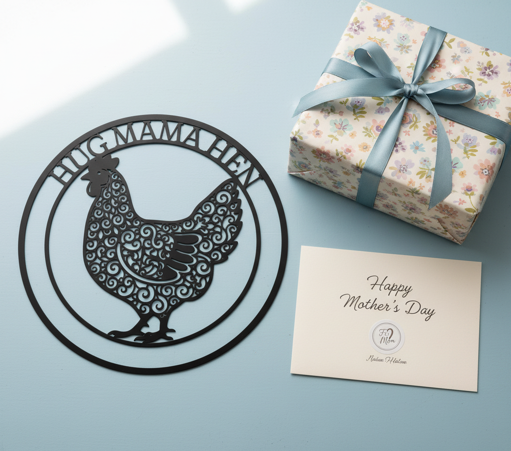 Personalisiertes Hühnerstall Schild mit Huhn und Namen aus schwarzem Stahl – Bild 6
