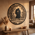 Personalisiertes Hochzeitspaar Metallschild Just Married mit Namen und Datum