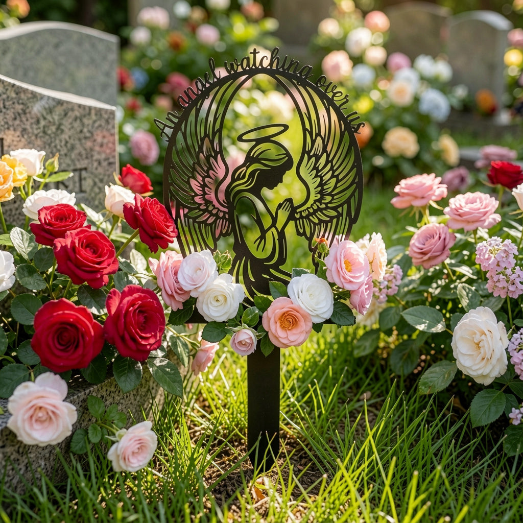 An Angel Watching Over Us Schutzengel Gedenkstecker – Bild 5