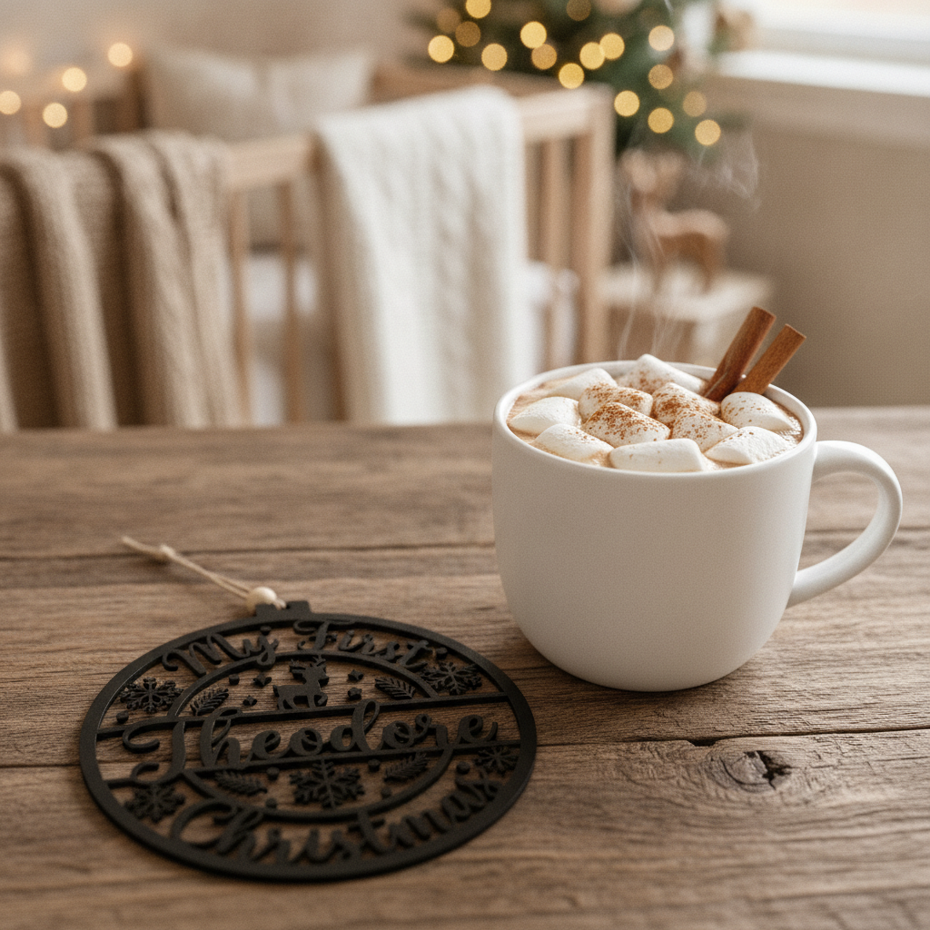 Personalisiertes Mein erstes Weihnachten Baby-Rentier Metallschild – Bild 6